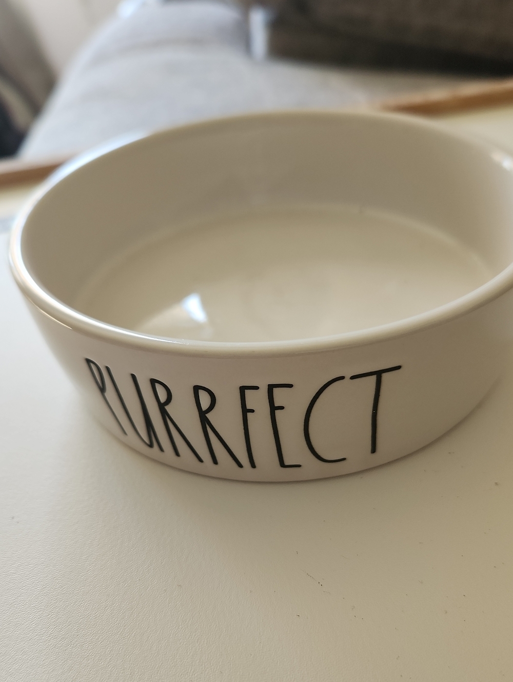 Rae Dunn White 'Purrfect' Ceramic Pet Bowl